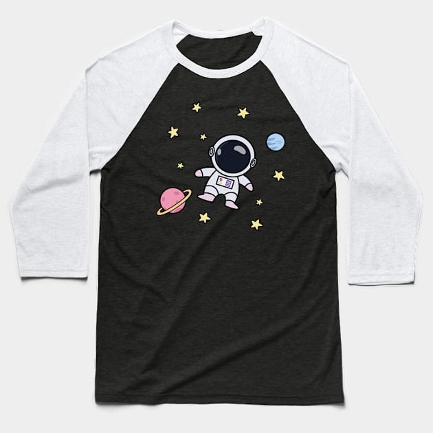 Space Adventure Baseball T-Shirt by Ms.Tiny